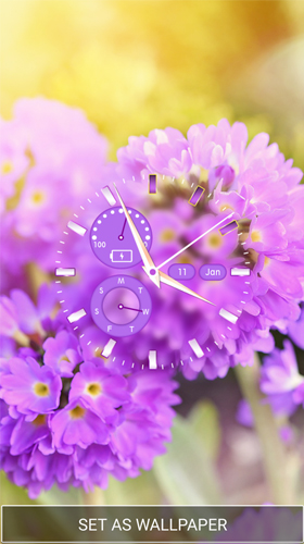 Scaricare Flower clock by Thalia Spiele und Anwendungen — sfondi animati gratuiti per l'Android su un Desktop. 
