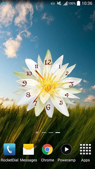 Flower clock - scaricare sfondi animati per Android 5.1.1 di cellulare gratuitamente.