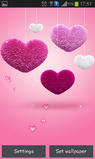 Scarica gratis sfondi animati Fluffy hearts per telefoni di Android e tablet.