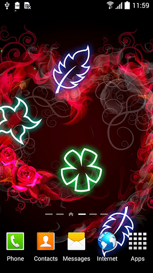 Glowing flowers - scaricare sfondi animati per Android 5.0 di cellulare gratuitamente.
