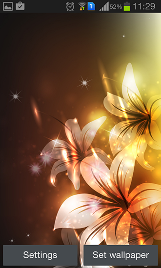Scarica gratis sfondi animati Glowing flowers by Creative factory wallpapers per telefoni di Android e tablet.