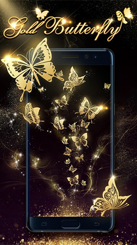 Scaricare Gold butterfly — sfondi animati gratuiti per l'Android su un Desktop. 