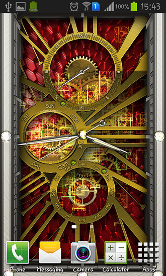 Gold clock - scaricare sfondi animati per Android 4.2 di cellulare gratuitamente.