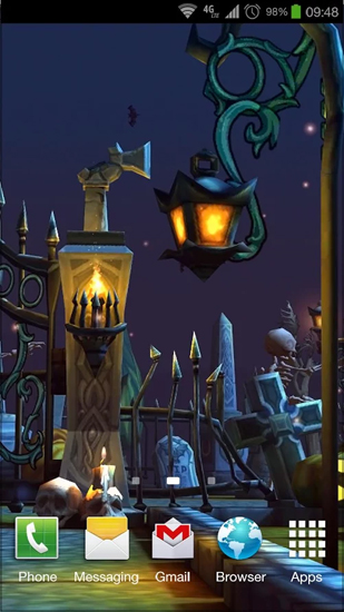 Scaricare Halloween Cemetery — sfondi animati gratuiti per l'Android su un Desktop. 