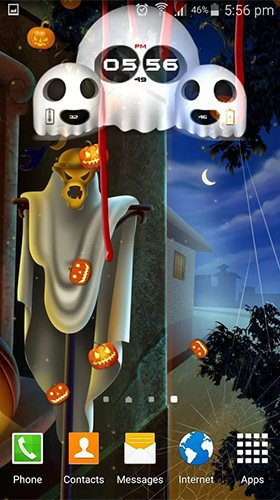 Scaricare Halloween: Clock — sfondi animati gratuiti per l'Android su un Desktop. 