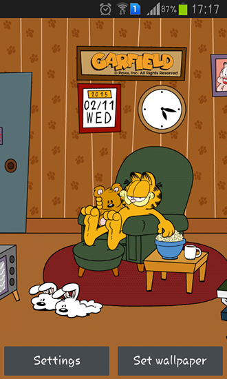Home sweet: Garfield - scaricare sfondi animati per Android 4.4.4 di cellulare gratuitamente.