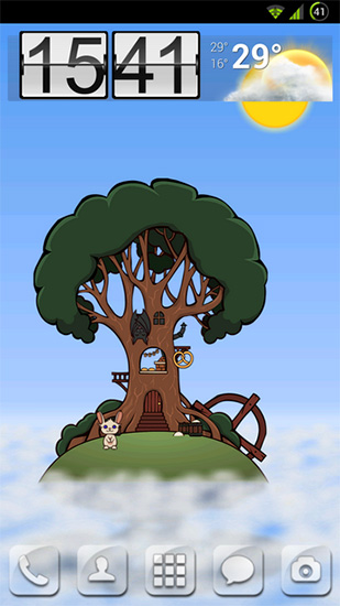 Home tree - scaricare Con orologio sfondi animati per Android di cellulare gratuitamente.