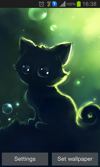 Lonely black kitty - scaricare  sfondi animati per Android di cellulare gratuitamente.