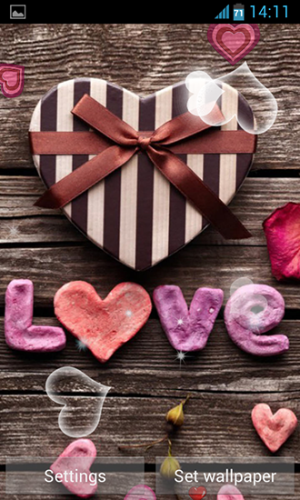 Love hearts - scaricare Vacanze sfondi animati per Android di cellulare gratuitamente.