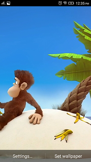 Scarica gratis sfondi animati Monkey and banana per telefoni di Android e tablet.