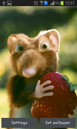 Mouse with strawberries - scaricare Animali sfondi animati per Android di cellulare gratuitamente.
