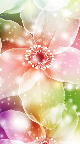 Scaricare Neon flowers by Art LWP — sfondi animati gratuiti per l'Android su un Desktop. 