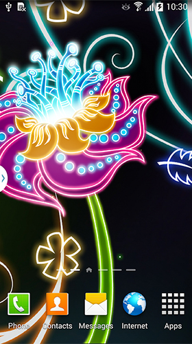 Scaricare Neon flowers by Live Wallpapers 3D — sfondi animati gratuiti per l'Android su un Desktop. 