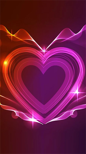 Scaricare Neon hearts by Creative Factory Wallpapers — sfondi animati gratuiti per l'Android su un Desktop. 