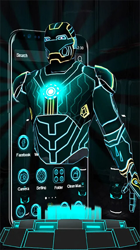 Scaricare Neon hero 3D — sfondi animati gratuiti per l'Android su un Desktop. 