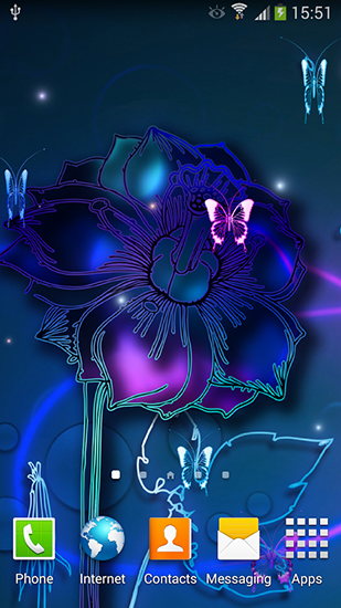 Neon butterflies - scaricare  sfondi animati per Android di cellulare gratuitamente.