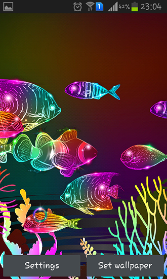 Neon fish - scaricare sfondi animati per Android 4.4.2 di cellulare gratuitamente.
