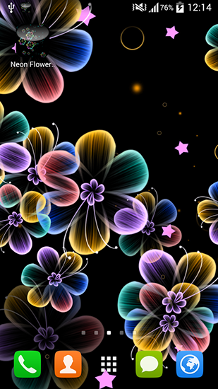 Neon flowers - scaricare sfondi animati per Android 4.0.4 di cellulare gratuitamente.