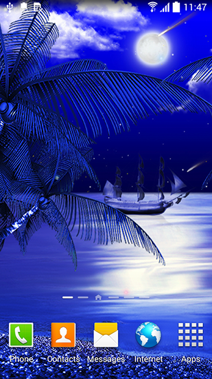 Night beach - scaricare Paesaggio sfondi animati per Android di cellulare gratuitamente.