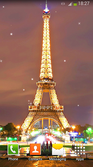 Scarica gratis sfondi animati Night in Paris per telefoni di Android e tablet.
