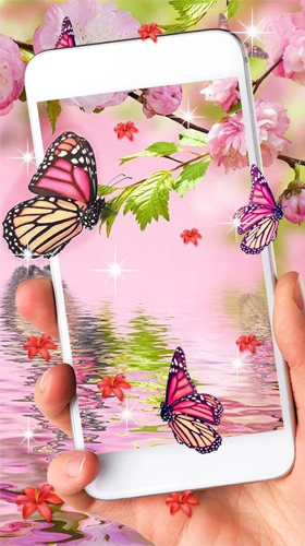 Scaricare Pink butterfly by Live Wallpaper Workshop — sfondi animati gratuiti per l'Android su un Desktop. 