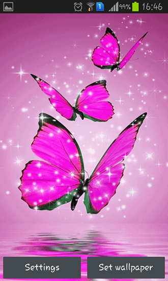 Pink butterfly - scaricare sfondi animati per Android di cellulare gratuitamente.