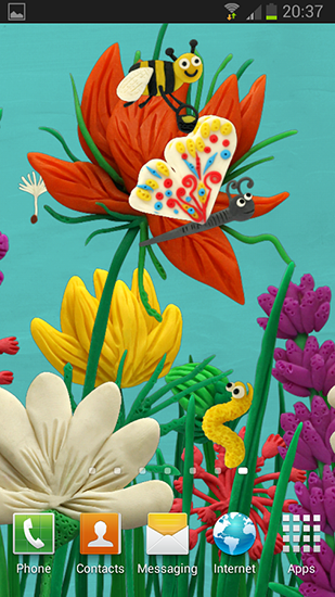 Plasticine spring flowers - scaricare  sfondi animati per Android di cellulare gratuitamente.