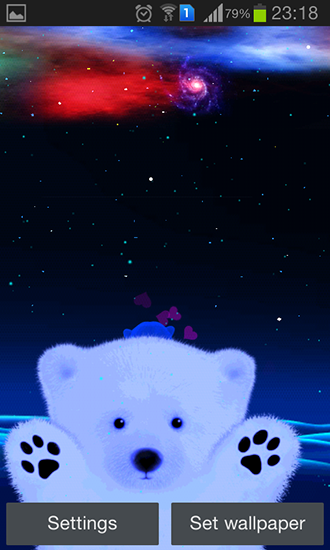 Polar bear love - scaricare sfondi animati per Android 4.4.4 di cellulare gratuitamente.