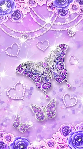 Scaricare Purple diamond butterfly — sfondi animati gratuiti per l'Android su un Desktop. 