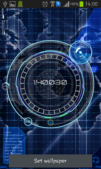 Radar: Digital clock - scaricare sfondi animati per Android 6.0 di cellulare gratuitamente.