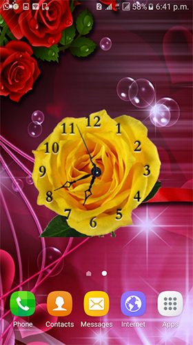 Scaricare Rose clock by Mobile Masti Zone — sfondi animati gratuiti per l'Android su un Desktop. 