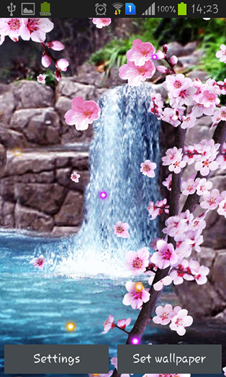 Scarica gratis sfondi animati Sakura: Waterfall per telefoni di Android e tablet.