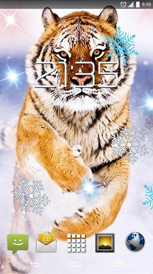 Scarica gratis sfondi animati Snow tiger per telefoni di Android e tablet.