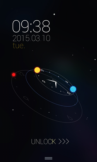 Star orbit - scaricare Con orologio sfondi animati per Android di cellulare gratuitamente.