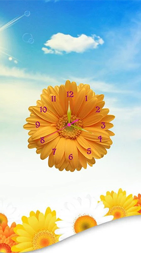 Scaricare Sunflower clock — sfondi animati gratuiti per l'Android su un Desktop. 