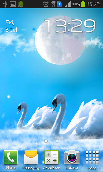 Scarica gratis sfondi animati Swans lovers: Glow per telefoni di Android e tablet.