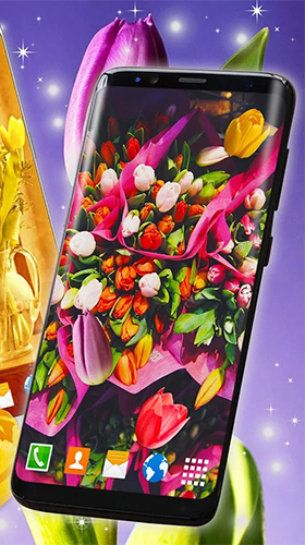Scaricare Tulips by 3D HD Moving Live Wallpapers Magic Touch Clocks — sfondi animati gratuiti per l'Android su un Desktop. 