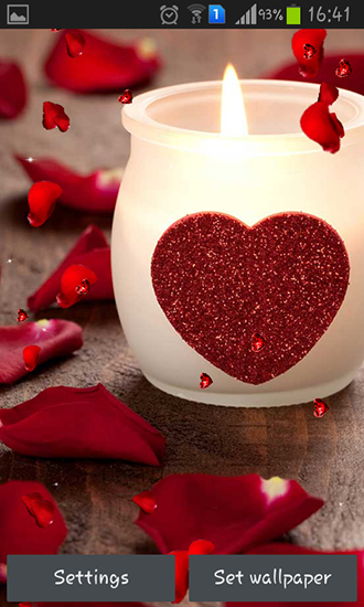 Valentines Day: Candles - scaricare sfondi animati per Android 5.0 di cellulare gratuitamente.