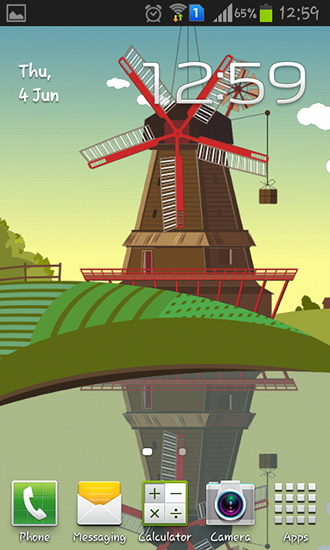 Windmill and pond - scaricare sfondi animati per Android 1.5 di cellulare gratuitamente.