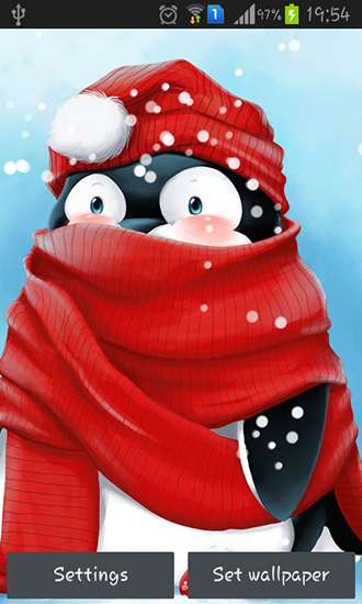 Scarica gratis sfondi animati Winter penguin per telefoni di Android e tablet.