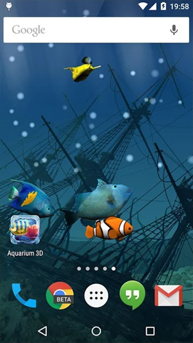 Screenshot dello Schermo Aquarium sul cellulare e tablet.