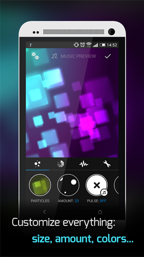 Screenshot dello Schermo Beautiful music visualizer sul cellulare e tablet.