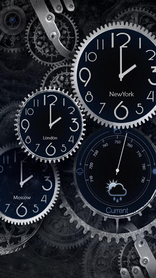 Screenshot dello Schermo Black Clock sul cellulare e tablet.