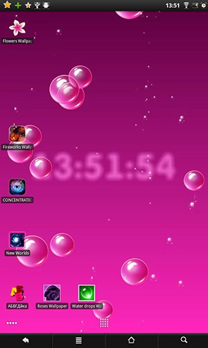 Scaricare Bubbles & clock — sfondi animati gratuiti per l'Android su un Desktop. 