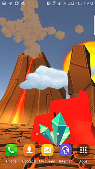 Scaricare Cartoon volcano 3D — sfondi animati gratuiti per l'Android su un Desktop. 