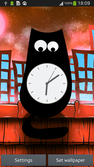 Scaricare Cat clock — sfondi animati gratuiti per l'Android su un Desktop. 