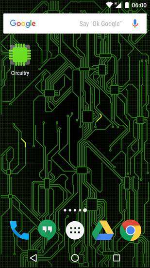 Screenshot dello Schermo Circuitry sul cellulare e tablet.