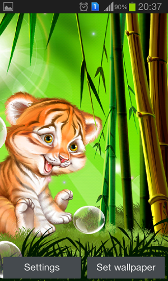 Scaricare Cute tiger cub — sfondi animati gratuiti per l'Android su un Desktop. 