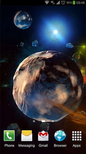 Screenshot dello Schermo Deep space 3D sul cellulare e tablet.