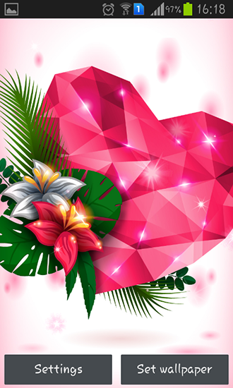 Scaricare Diamond hearts — sfondi animati gratuiti per l'Android su un Desktop. 